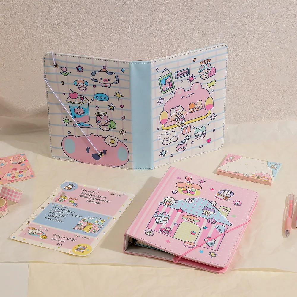 MINKYS Kawaii 2024 A5 Colored Notebook Agenda Planner Monthly Daily Plan Note Book Study Notebook School Stationery