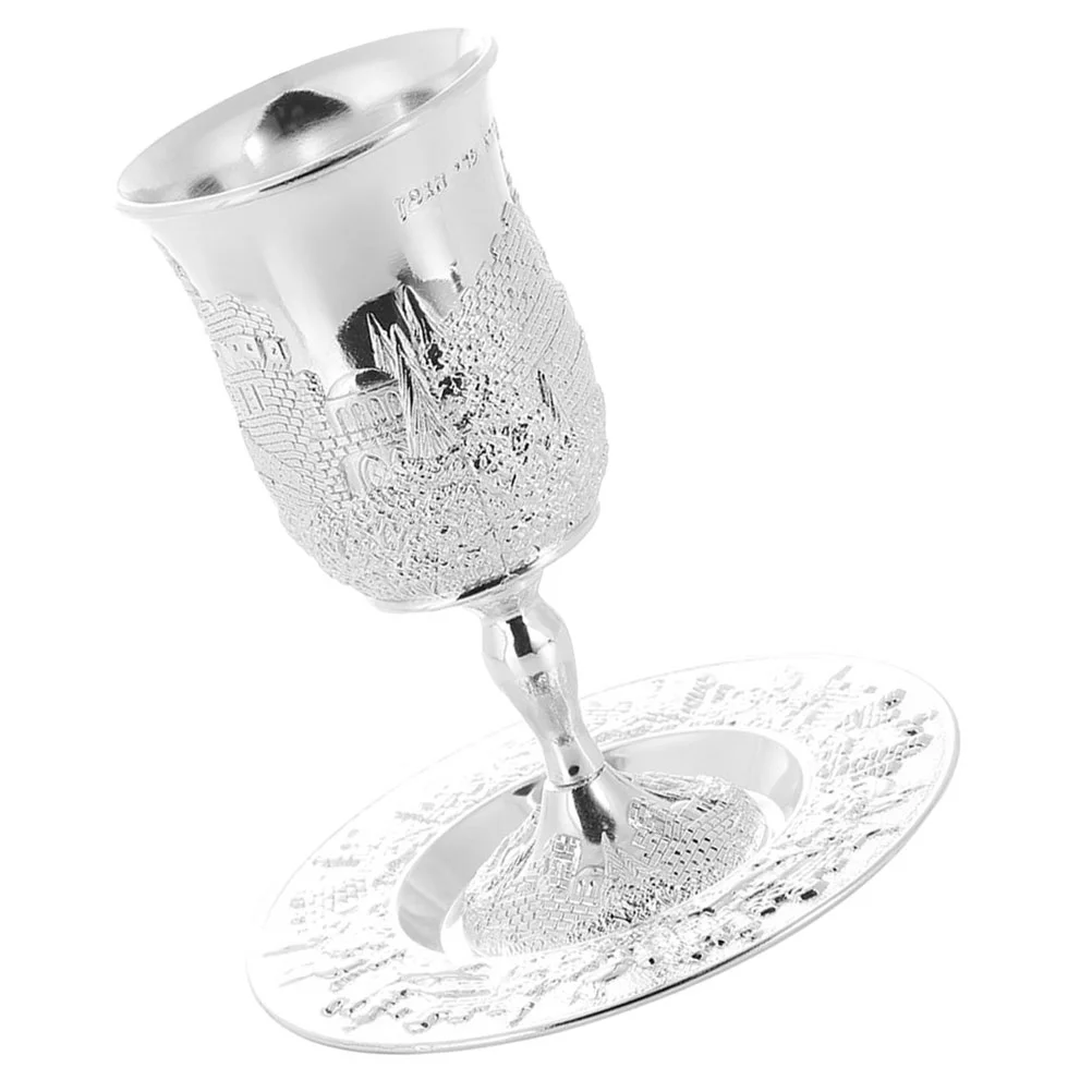 

1 Set Havdalah Cup Passover Cup Silver Plated Cup Kiddush Cup With Saucer