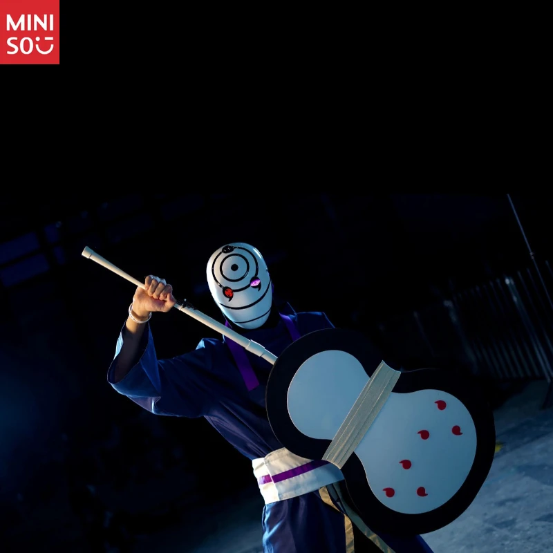Miniso Naruto Tobi Cosplay Costume, White Mask Obito Outfit