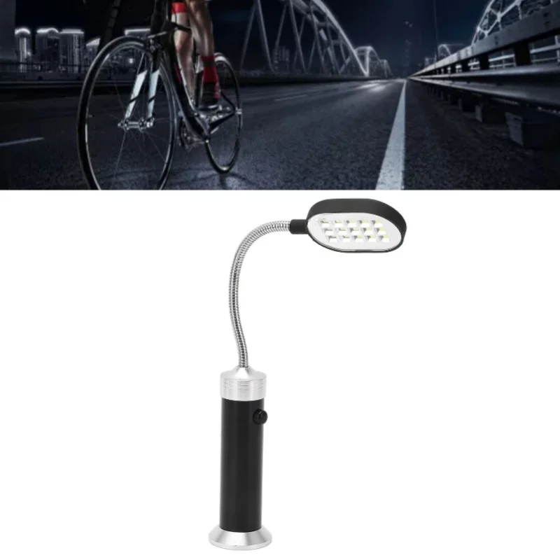 Weather-Resistant Black LED Outdoor Work Light with 360° Adjustable Magnetic Gooseneck