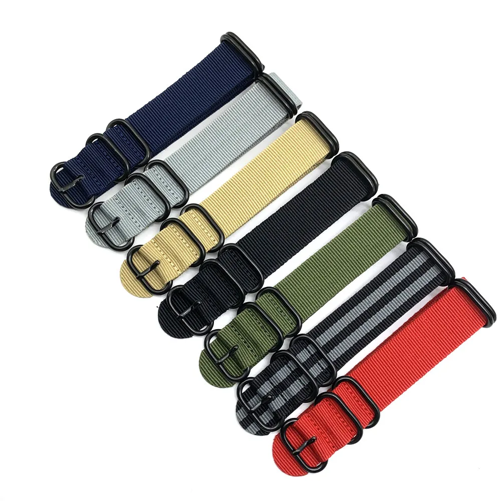 

Heavy Duty Nylon Watchband Strap 20mm 22mm 24mm Watch Band Zulu Strap Stainless Steel Ring Buckle Canvas Army