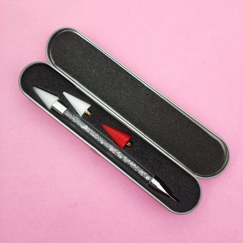 Nail Art Pen Nail Art Picking Tools Rhinestone Picker Pen Nail Art Tools Rhinestone Picking Tool Box Set Multifunctional Detachable Wax Head Nail Rhinestone Dotting Pen For Crystal Pickup Painting Nail Art Decoration Tools