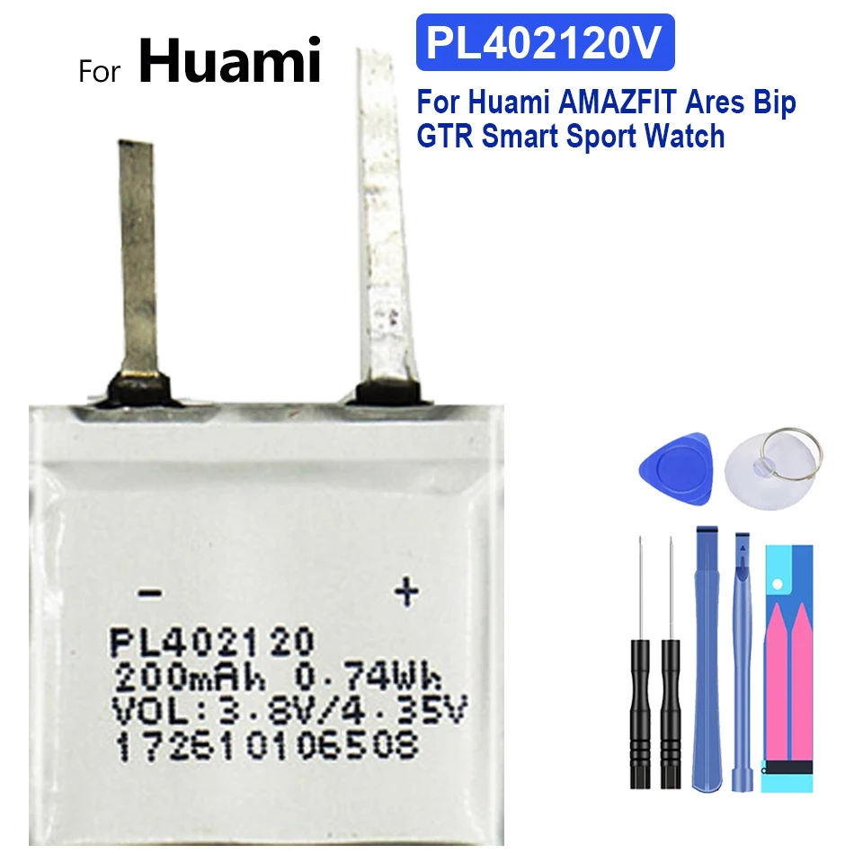 Watch Battery PL402120V for Huami AMAZFIT Ares Bip GTR /GTS A1914 A1913/GTS2 Mini/Ares Trex T-rex A1808 Smart Sport | Мобильные