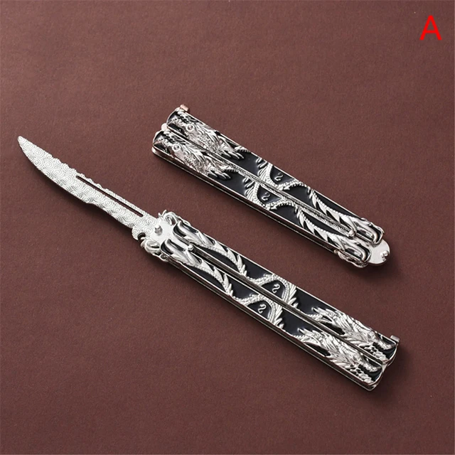 Hot Sale 14CM Zinc Alloy Butterfly Knife Folding Practice Knife Outdoor Knife No Edge  Suitable For Outdoor Activities 5