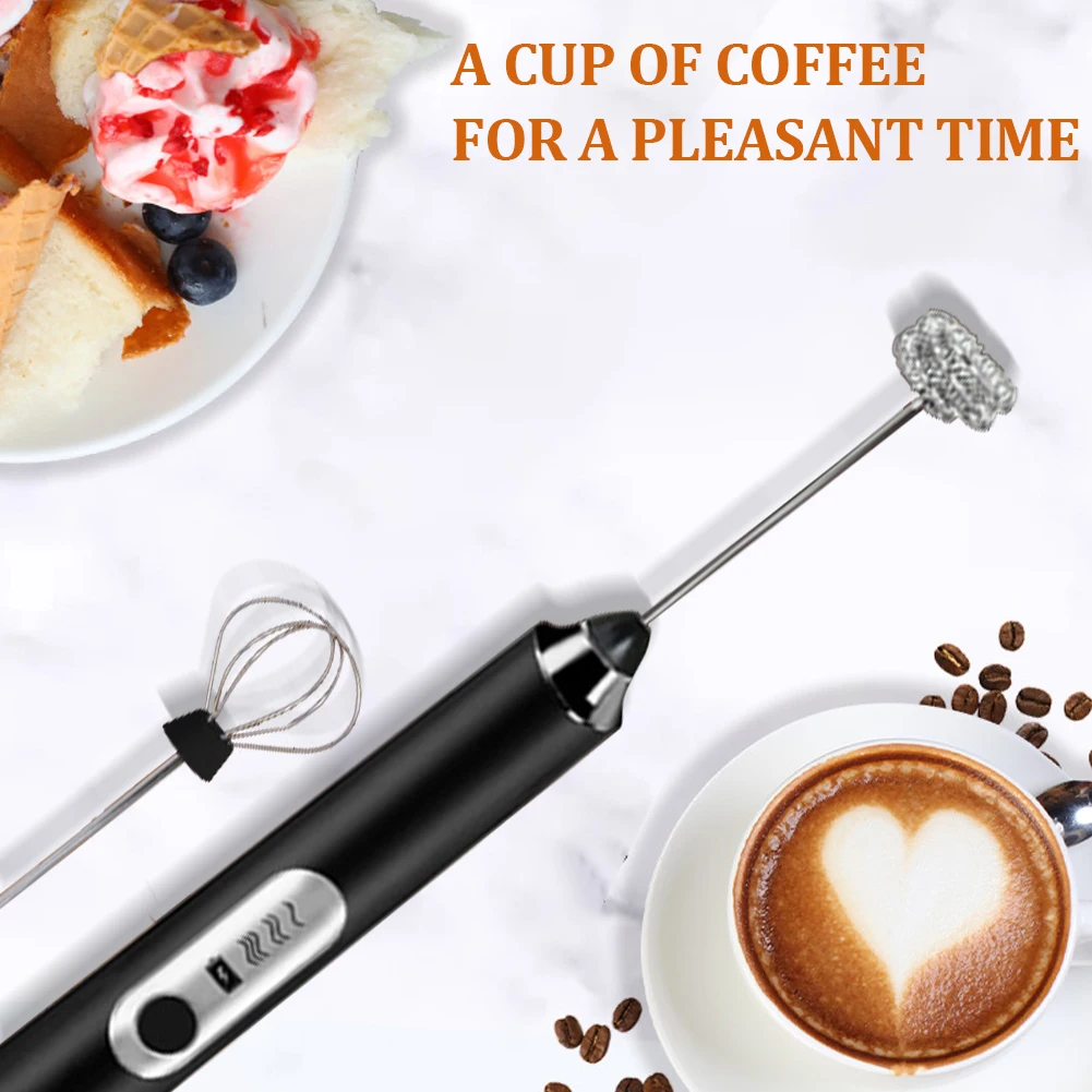

Electric Milk Frother Mixer Wireless Electrical Mini Coffee Maker Whisk Mixer Household Portable Stainless Steel Kitchen Gadgets