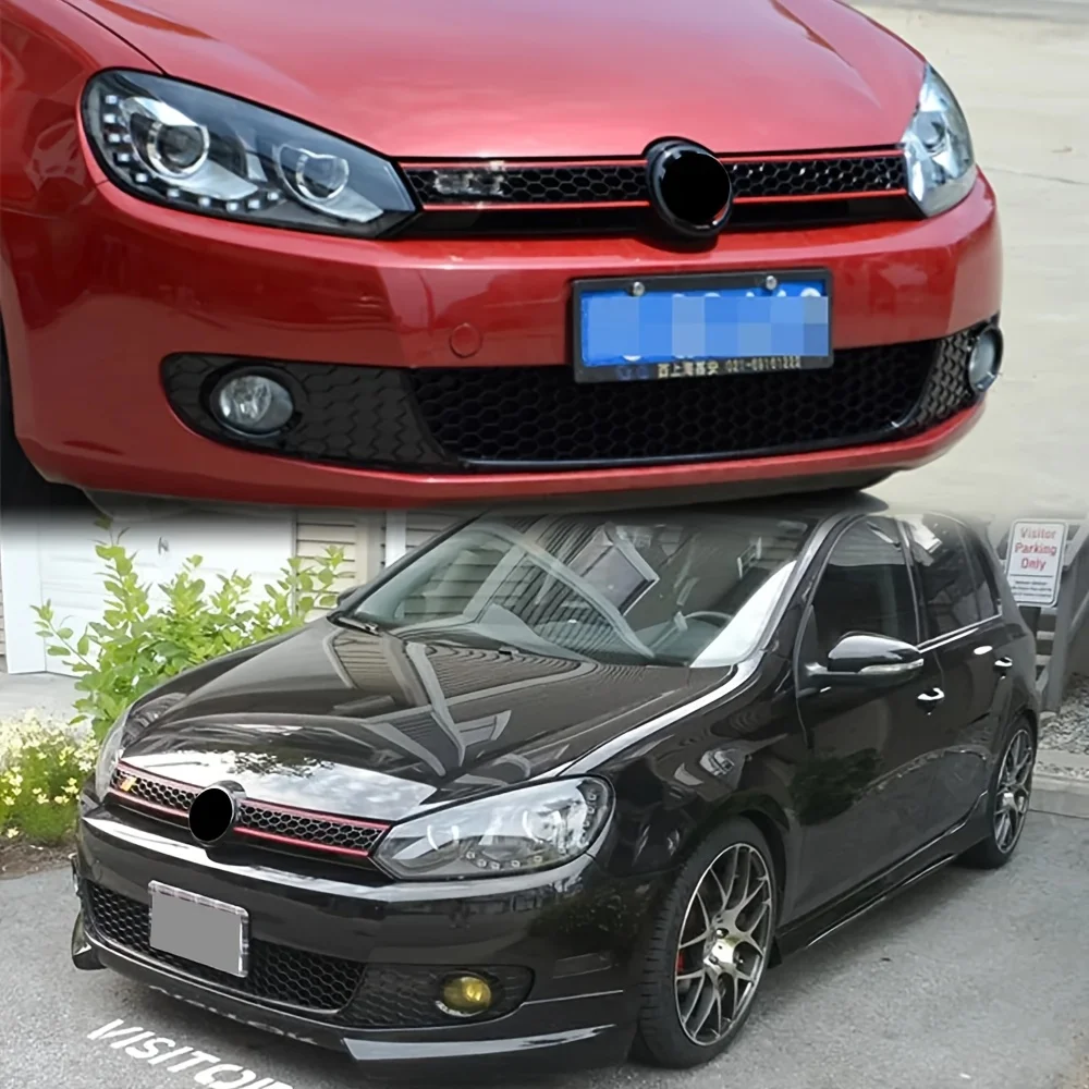 폭스바겐 골프 6 MK6 GTI 2009-2013 GTI 스타일 허니콤 프론트 범퍼 센터 그릴 어퍼 레이싱 그릴 글로스 블랙 메쉬 그릴