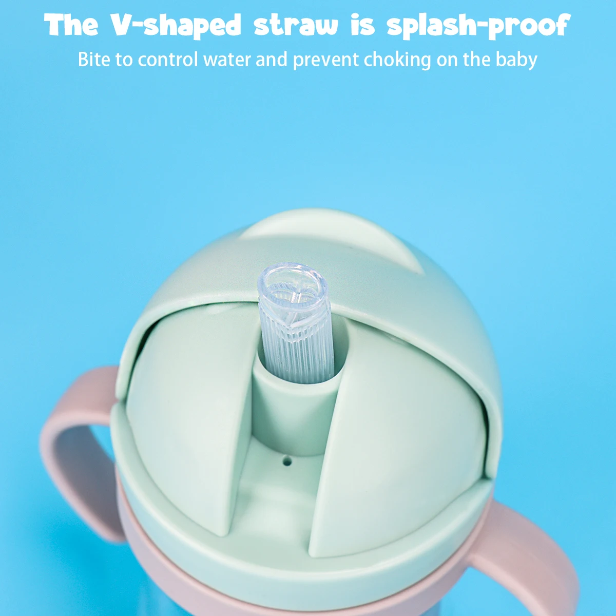 Kids Water Bottle 250ml/350ml with Straw & Anti Leak Silicone Ball, Wide Mouth Baby/Toddler Sippy Cup