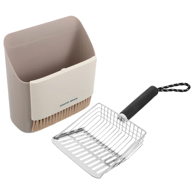 Cat Litter Scoop with Holder Stainless Steel Detachable Sifter Ergonomic Grip for Pet Waste Management Fine Litter Sand Soil 4
