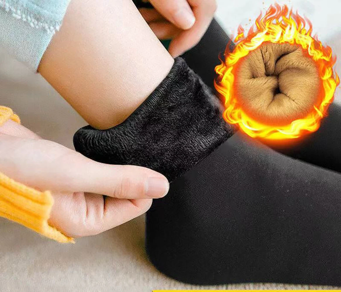Chaussettes thermiques épaisses pour femmes, chaussettes de neige sans couture, chaussettes en