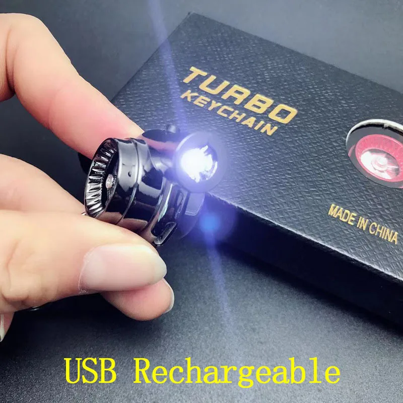 JDM USB 충전식 터보차저 터보 키체인, 크리에이티브 글레어 미니 손전등, 사운드 키체인