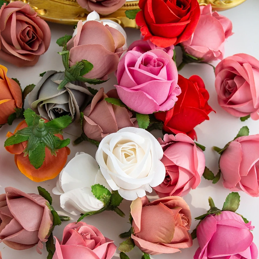Künstliche Blume Seide Günstige Rose Kopf Hause Hochzeit Dekoration Weihnachten Party DIY Geschenk Box Sammelalbum Handwerk Handgelenk Blume Hotsale