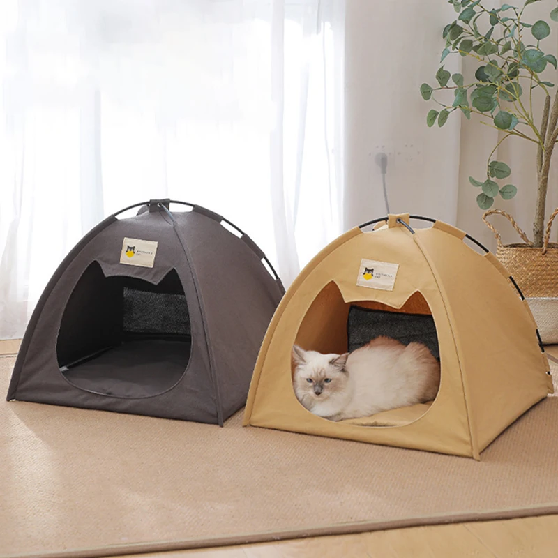 Tente pour animaux de compagnie Amovible Chat Chien Tipi Maison Confortable  Respirant Chiot Lit 