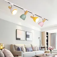 15W Simple Modern LED Track Light Nordic Wooden Ceiling Track System Spotlight for Living Room Background Wall Bedroom Kids Room 2
