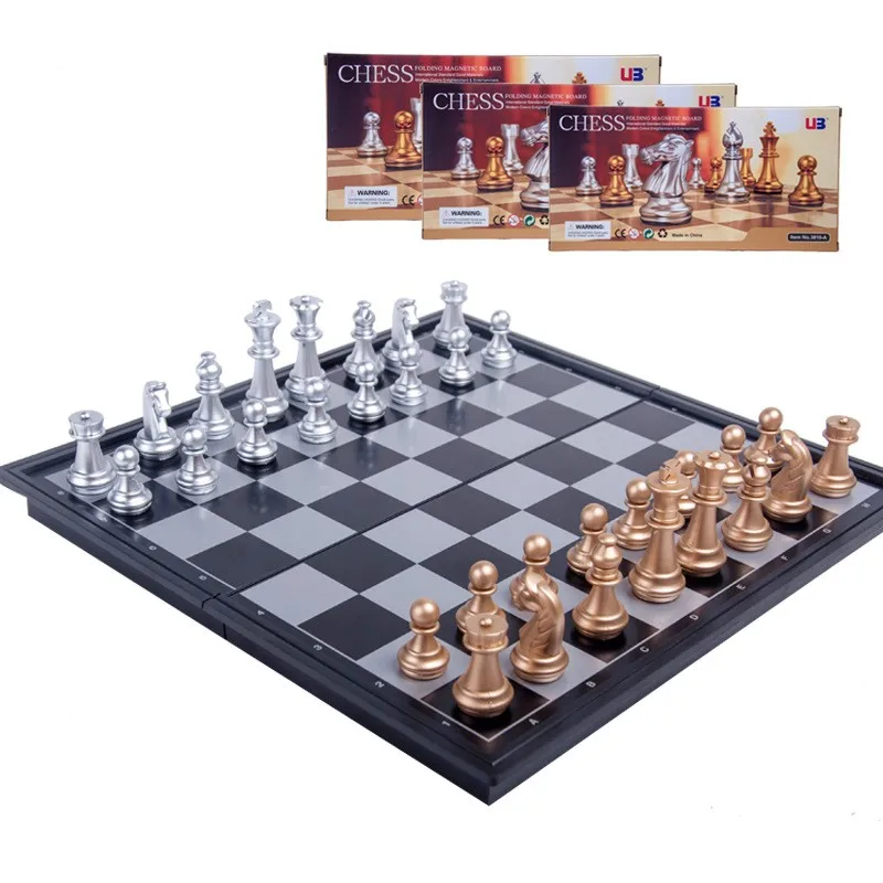 Magnetic Chess Set Board Game Chess Pieces and Board Chess Pieces Table Games Magnetic Board Games Large Chess Set For Match Travel Go Game Set Portable Plastic Chess With Chessboard 32 Pieces