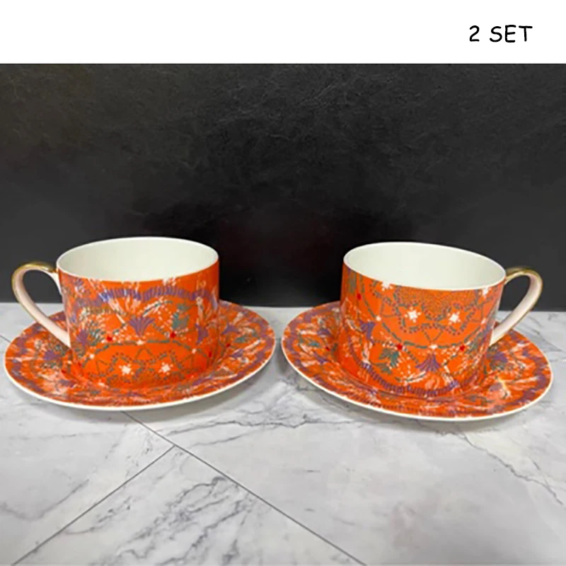 Tableware Plate Round Classic Limoges Porcelain Coffee Cup Saucer Christmas Tray Wedding Dinner Tool Dessert Salver 4pcs/Set