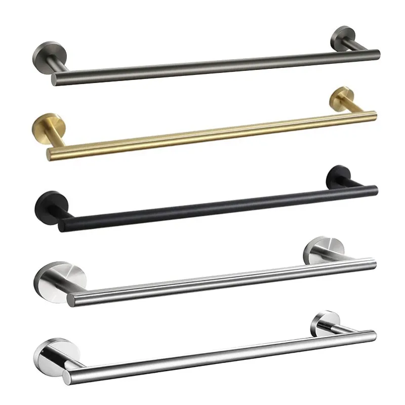ราวแขวนผ้าเช็ดตัวติดผนังแบบเดี่ยวโครเมียมขัดเงา/แปรงทอง/นิกเกิลขัดเงา/สแตนเลสสีดำ 1