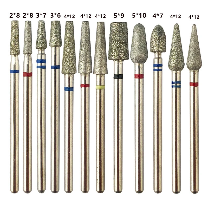 12 Types Diamond Milling Cutter Nail Drill Bits For Manicure Cuticle