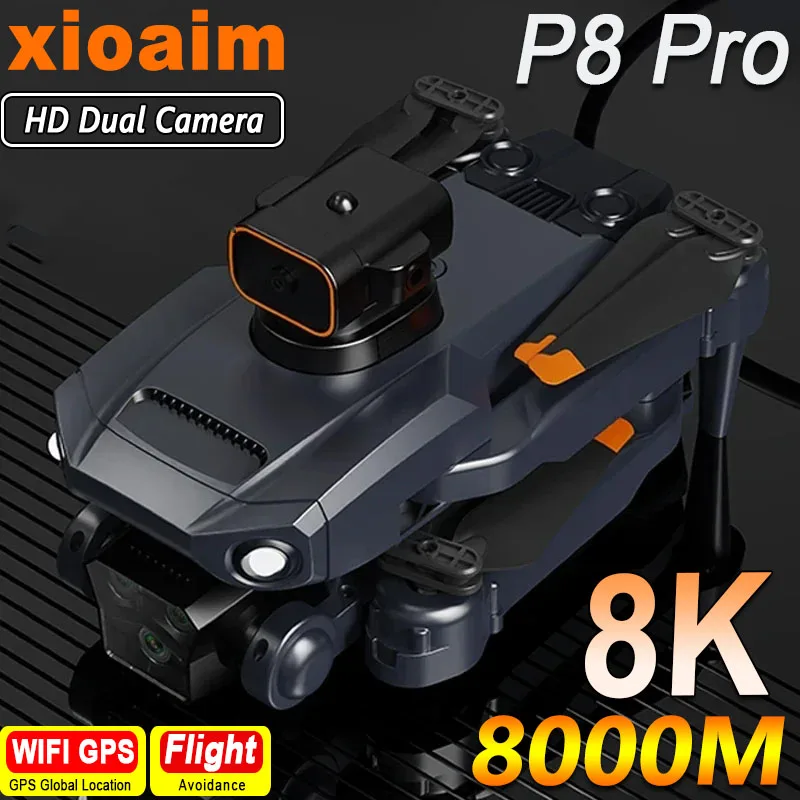 

For Xiaomi P8 Pro 4K Drone Professional Obstacle Avoidance 5G Brushless Motor Foldable Quadcopter 8K Five HD Camera Gifts Toys