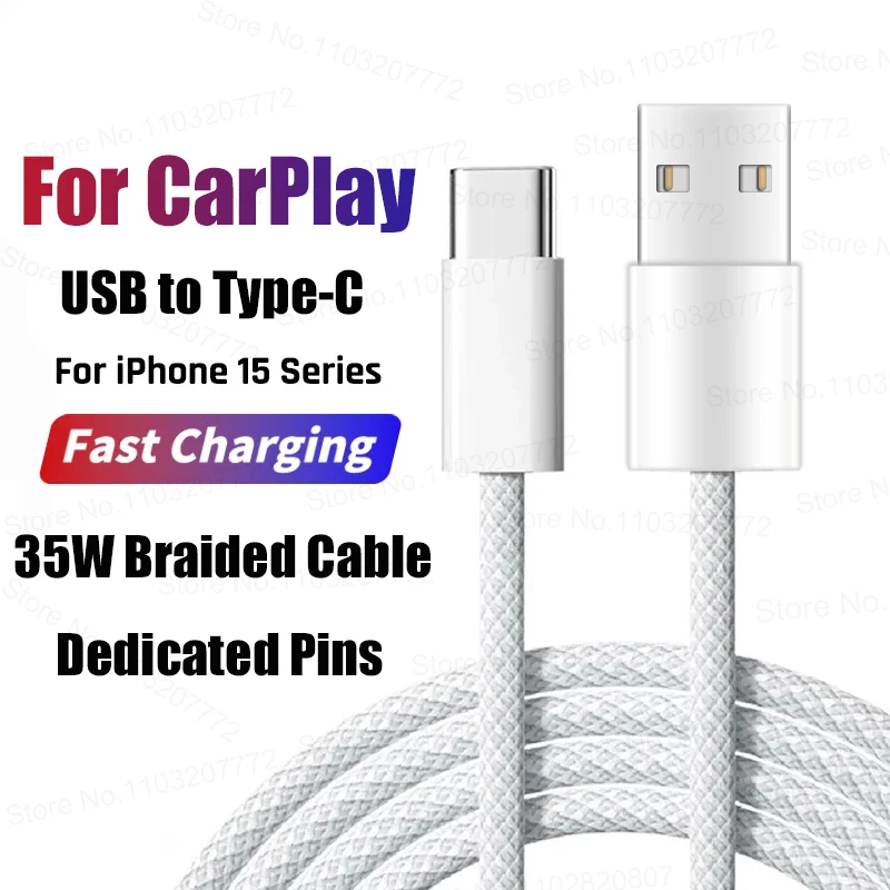 35W USB Cable Connect CarPlay Exclusive For Apple iPhone 16 15 Pro