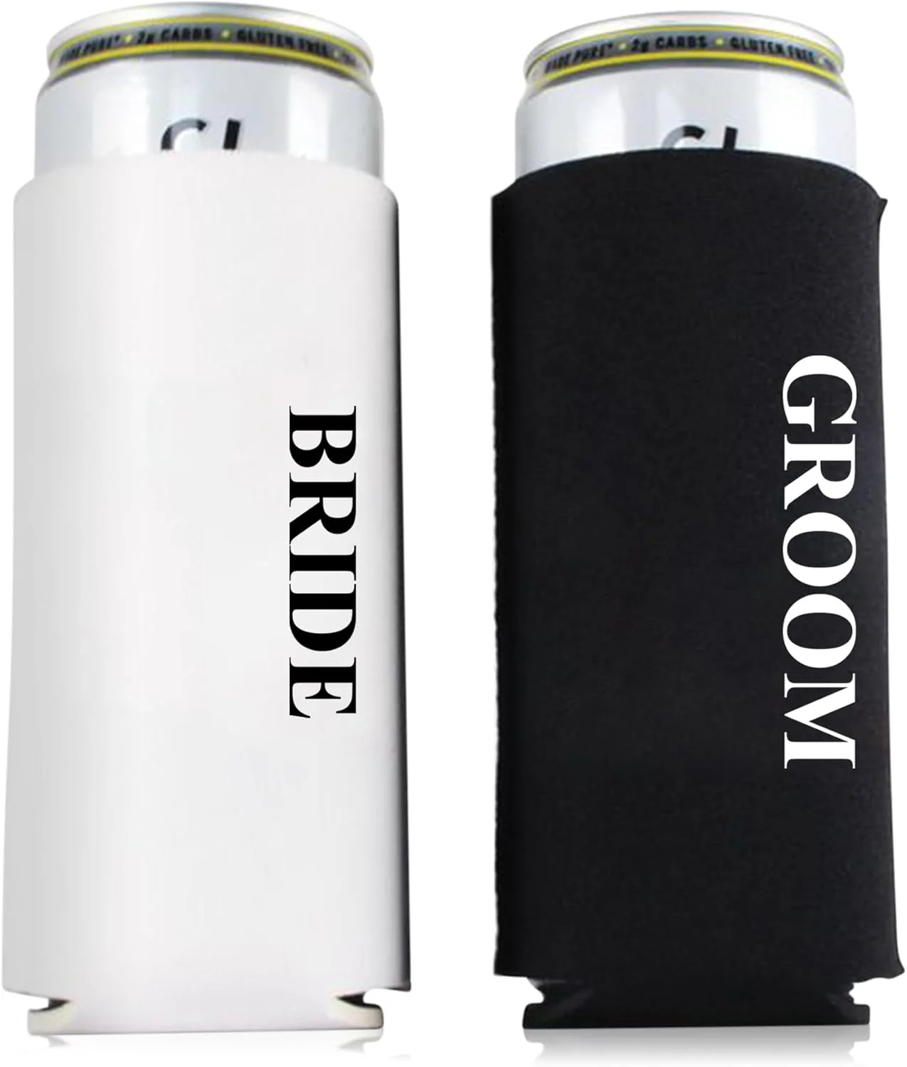 PartyGifts&Beyond Dosenkühler Für Braut & Bräutigam – 2er Set Aus Neopren, Für Hochzeit & Flitterwochen