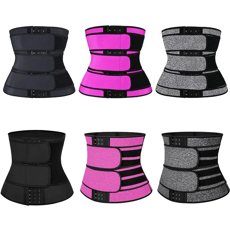 New adjustable hook shaperwear waist trainer women sauna belt weight loss cincher body shaper tummy control strap slimming sweat mesh corset
