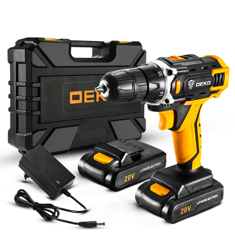 small electric jack hammer DEKO 12V 16V 20V Cordless Drill Electric Screwdriver Mini Wireless Power Driver Lithium-Ion Battery Home DIY 18+1TorqueSettings homelite electric chainsaw