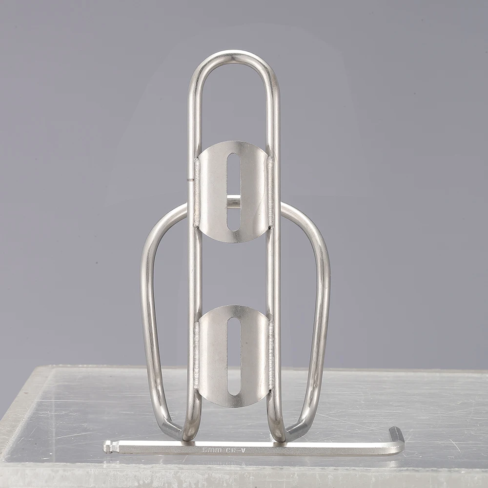 Raw Polished Titanium Tube Ultra Light Water Bottle Cage With Free M5 Ti Bolts bike bottle holder 3