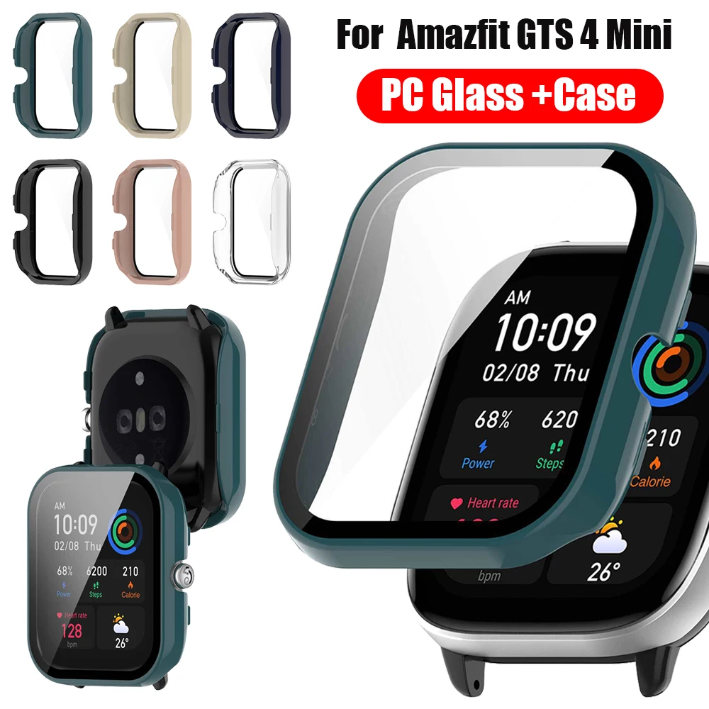 PC+9H Glass Case for Huami Amazfit GTS 4 mini 2mini GTS3 Smart Watch Bumper  Frame Protector for Amazfit GTS4 mini Cover Shell