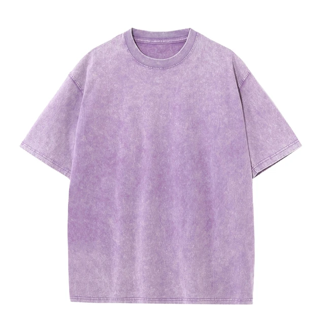 Men's Summer T-shirt 230G Heavy Cotton Vintage Washed T-Shirts Oversized Short Sleeve Loose Streetwear Short Sleeve Tops Tee 4