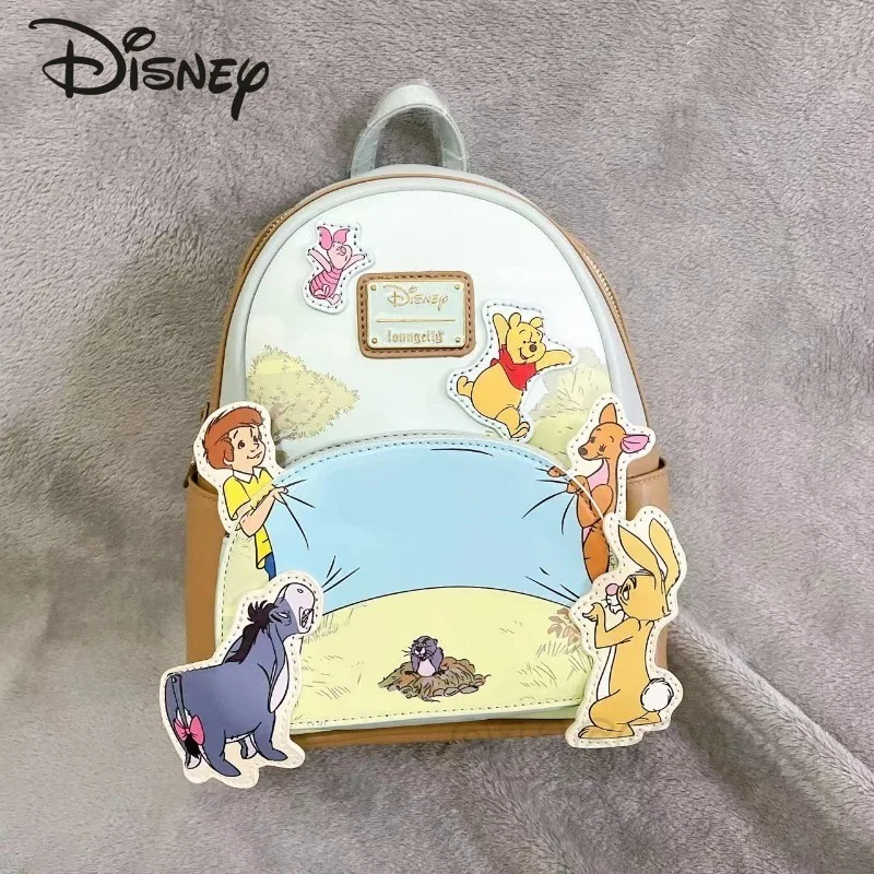 Disney Winnie The Pooh New Mini Women's Backpack Luxury Brand Original Loungefly Backpack Cartoon Cute 3D Children's Backpack
