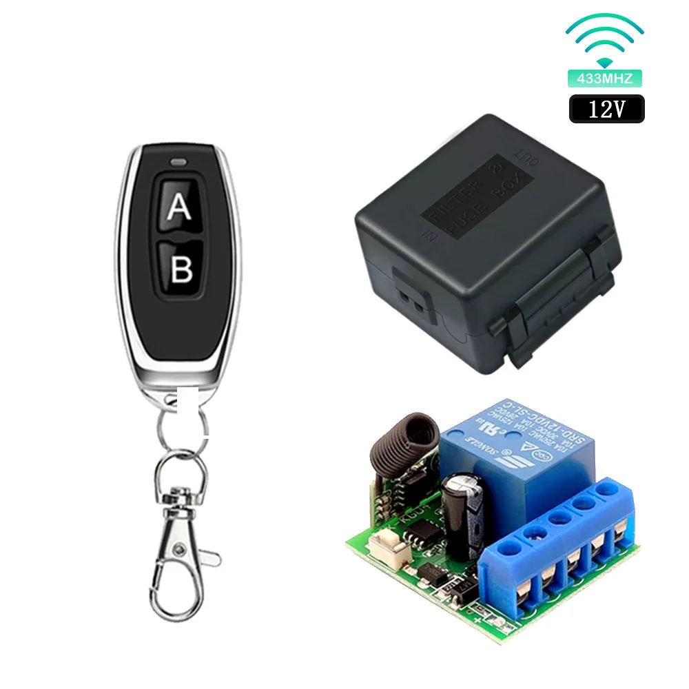 Gate Remote Control 433 Mhz Universal Gate Remote Control Switch DC 12V 10A Relay Receiver Mini Module For Gate LED Garage Door
