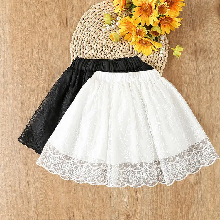Baby Girls Flowers Embroidery Lace Skirt