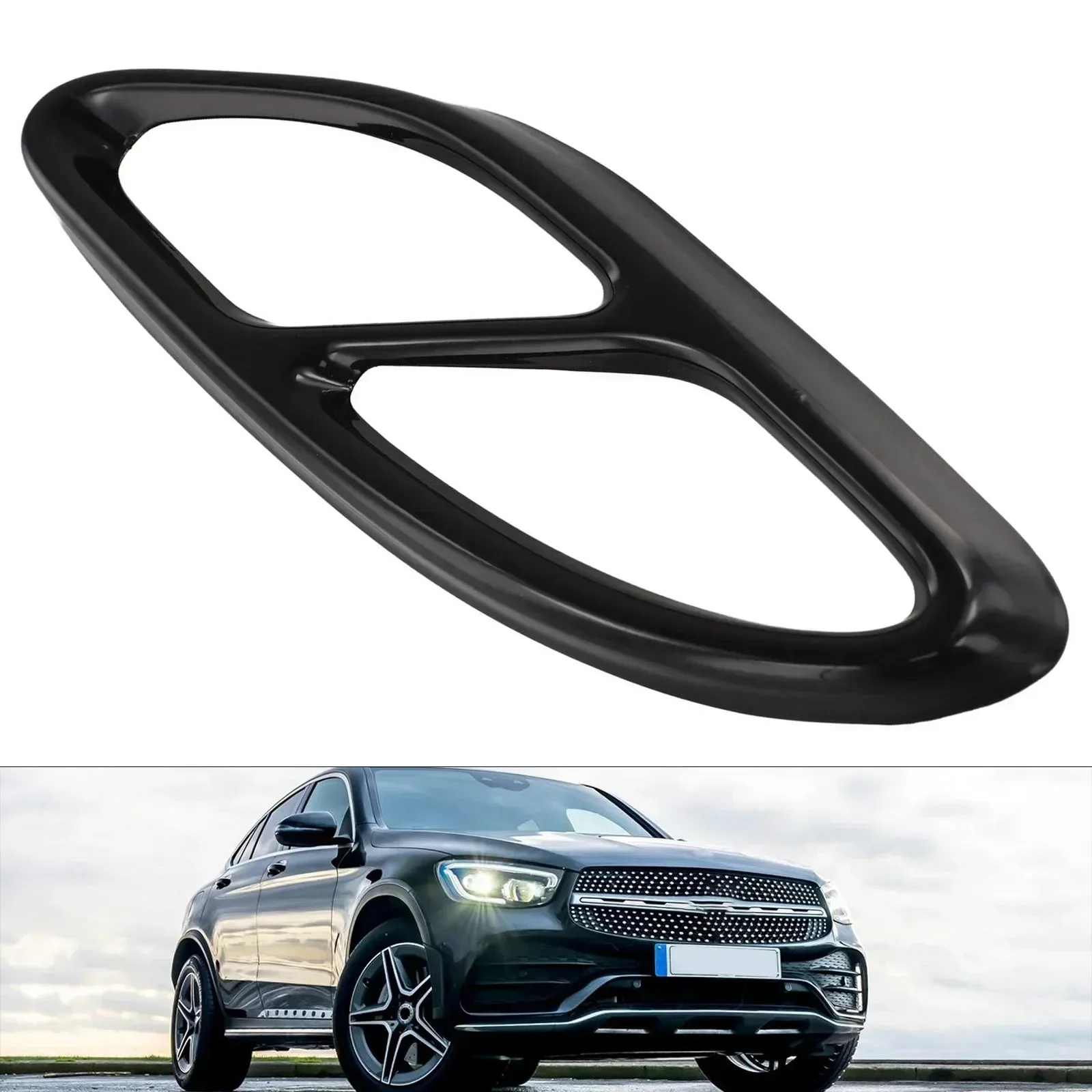 Enhance Your Car's Sound with Stainless Steel Exhaust Pipe Tip Cover for Mercedes GLC C E Class W205 Coupe W246 W212 W213 W176