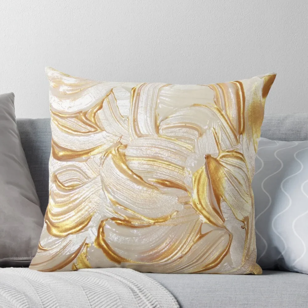 

Cream & Gold Wet Paint Throw Pillow Decorative Pillow Covers For Sofa Couch Cushions Christmas Cushion For Home