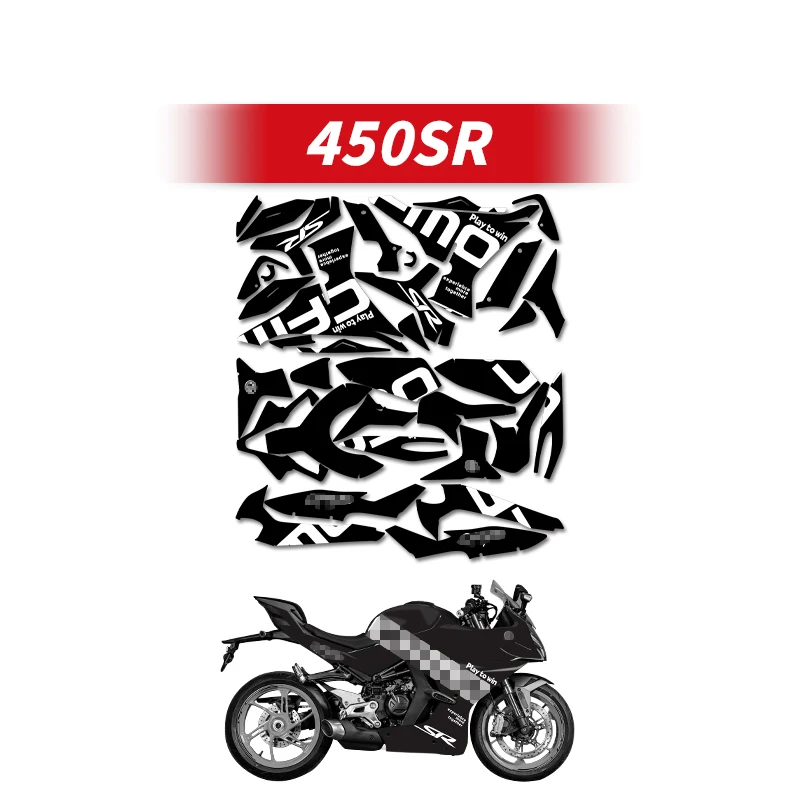 used for honda pcx 160 motorcyle pattern fairing stickers kits pasted on body paint parts area accessories decoration stickers Used For CFMOTO 450SR Pattern Printing Stickers Kits Motorcycle Accessories Protection And Decoration Decal Pasted On Paint Area