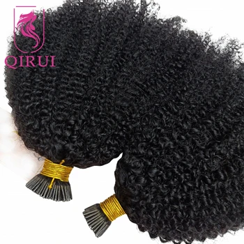 Estensioni dei capelli umani Itip 4B 4C Itips Microlink Capelli umani Ricci crespi I Tip Estensioni dei capelli Capelli umani Doppio disegnato per le donne
