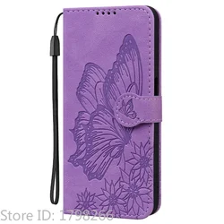 Butterfly Flip Cover Leather Wallet Phone Case with Card Holder - Redmi Note 14S (Lavender)