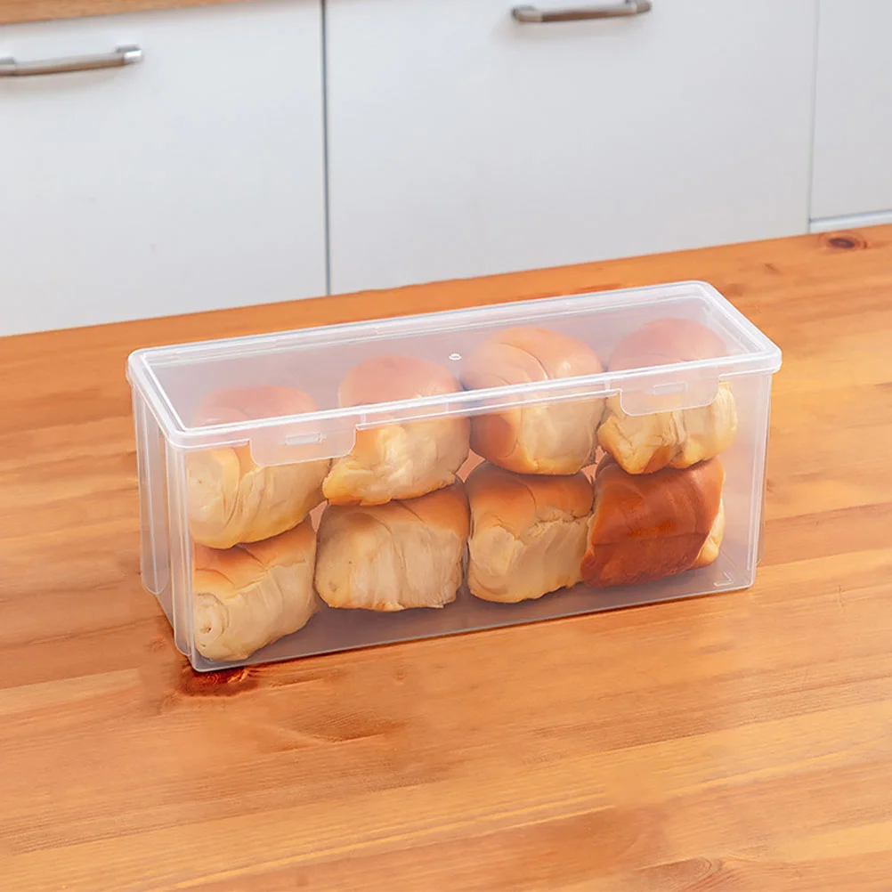

3 Pcs Storage Bins Household Crisper Transparent Plastic Toast Box Kitchen Bread Boxes Loaf Container