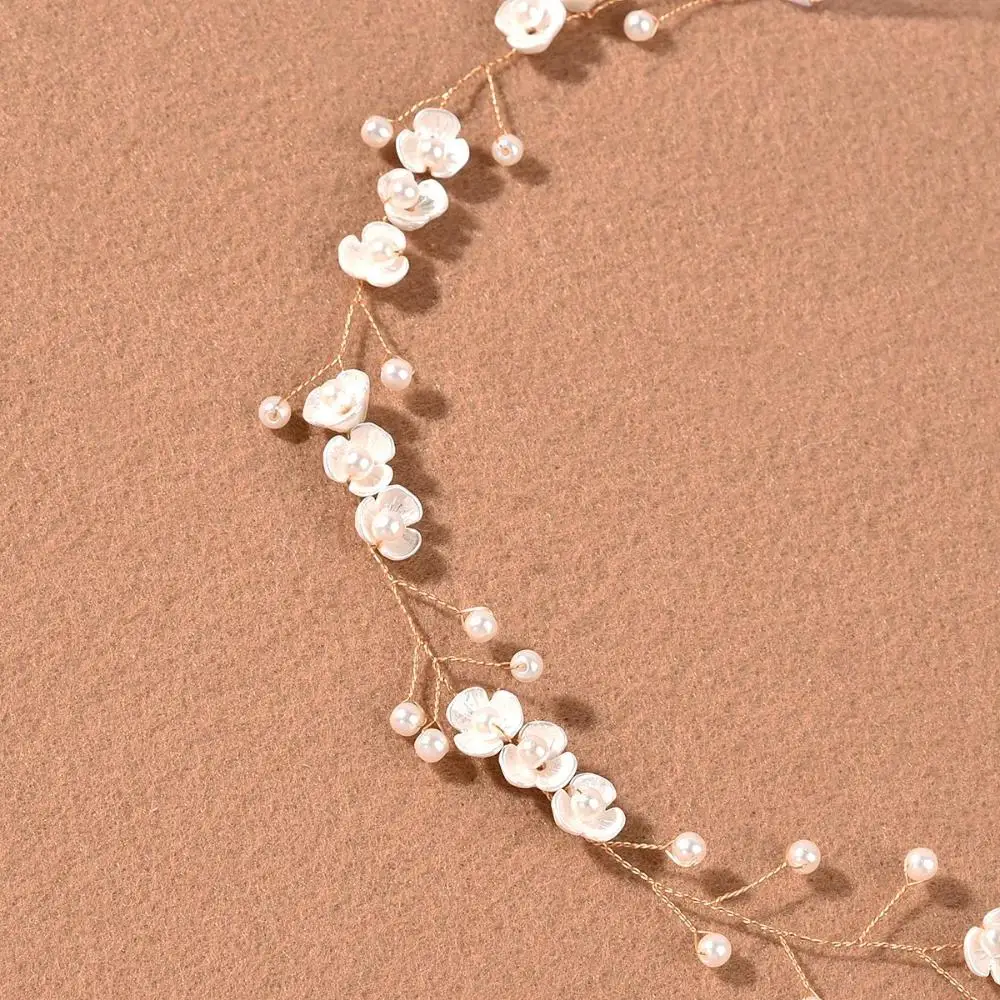 Girls Headpiece Hair Accessories Pearl Hair Vine Handmade Headwear Bride Headbands