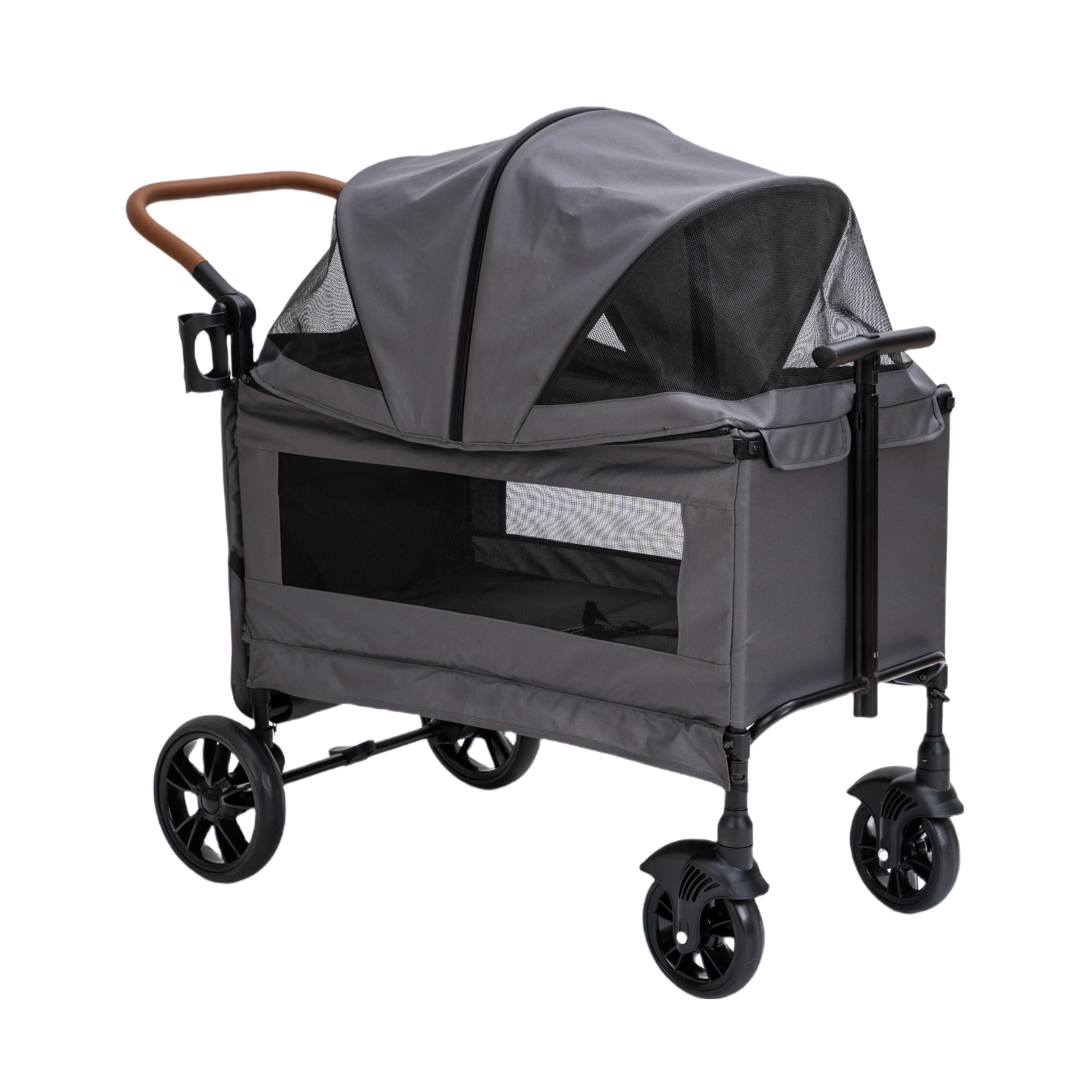 

Multifunctional Pets Cart Rain Cover Four Seasons Universal Outdoor Jogging Travel Large Space Fully Enclosed Pet Stroller