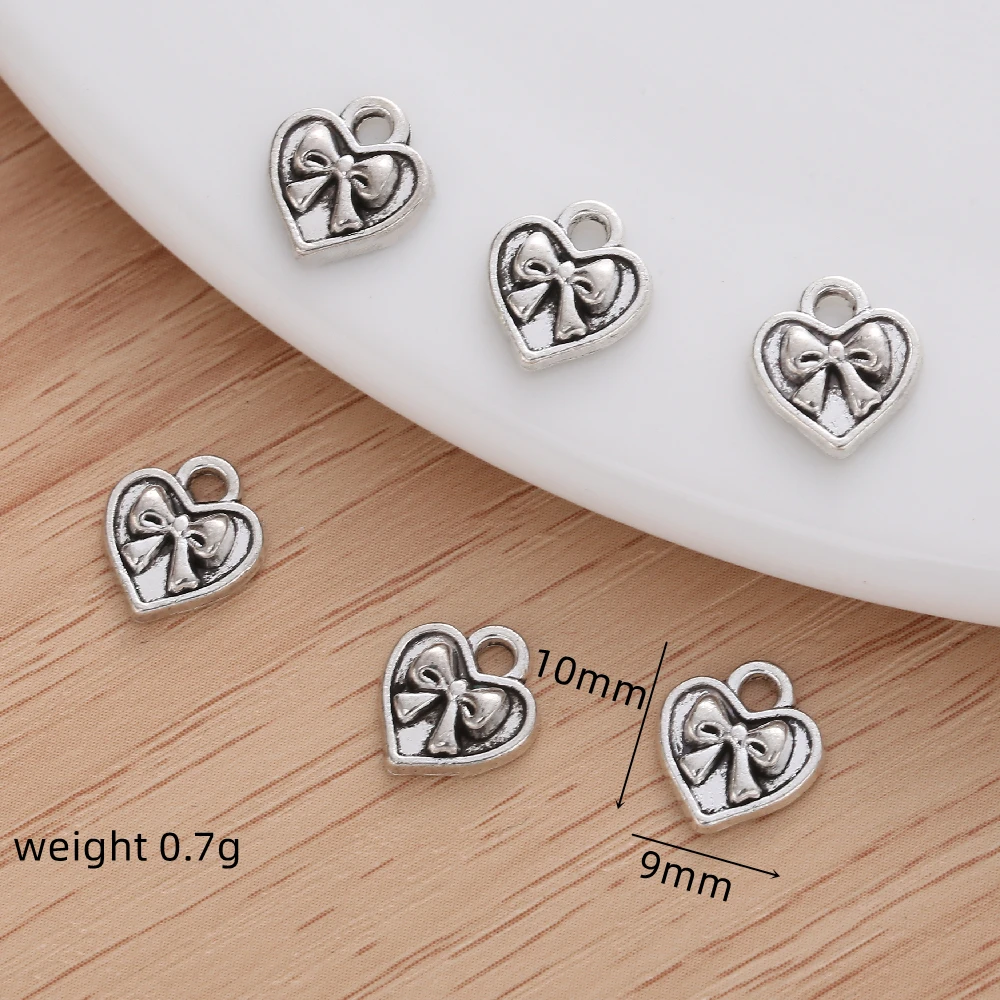 

30Pcs Fashion Vintage Silver Alloy Bow Tie Charm Dangles for Women's Bracelet Jewelry Making DIY Pendant Necklace Earrings