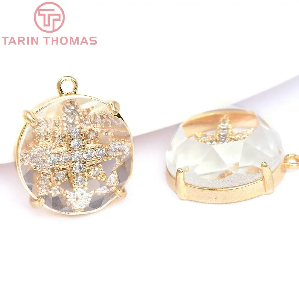 

Латунные подвески с кристаллами циркония, 4 шт., 12 мм, 24 кар, фурнитура высокого качества для изготовления ювелирных изделий своими руками, оптовая продажа, (6227)