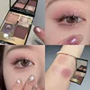 Four-color Eyeshadow Palette Sparkling Pink Brown Earth Color Smoked Eye Shadow Palette Matte Glitter Eyeshadow Shiny Eye Makeup 2