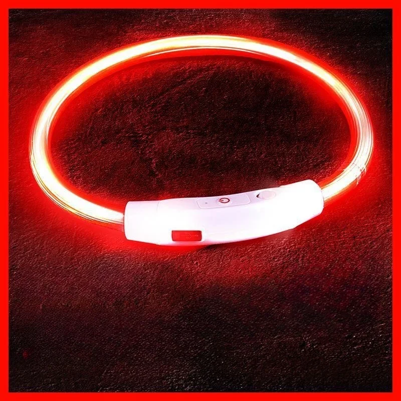 Dog Collar 40/50/70cm Led dog collar USB rechargeable pet dog glow-in-the-dark charging collar Luminous necklace safety night light