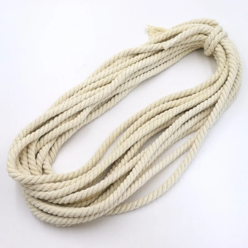 Braided Woven Twisted Natural Cotton Cord DIY Beading String Packing Rope Decorative Craft Thread Jewelry Bags Accessories 3/6mm