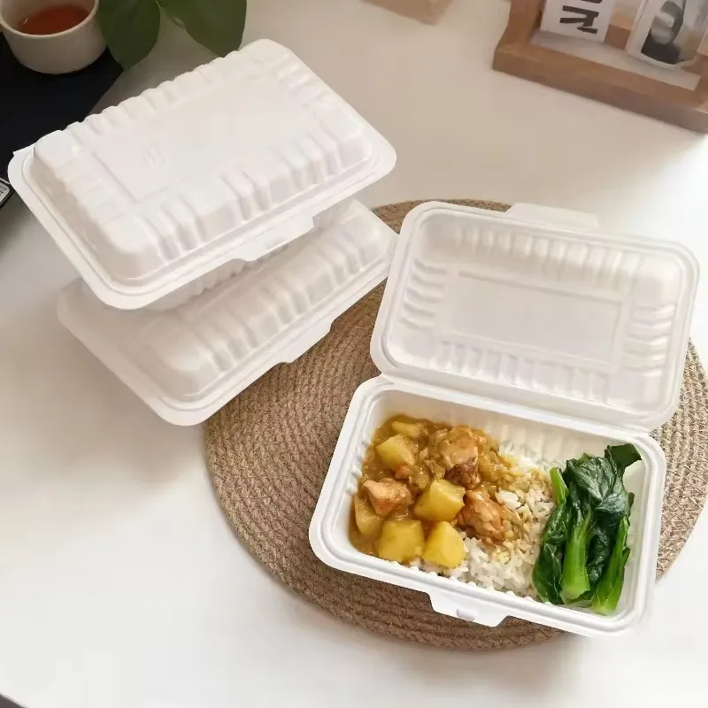 20/40PCS White Convenient Carry Lunch Boxes Disposable Square Flip Lunch Fast Box Birthday Gatherings Picnics Food Container