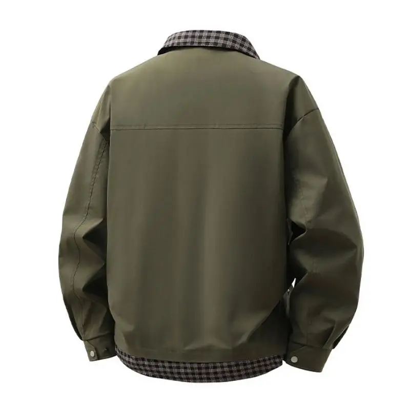 Plus Size 8XL Autumn Men's Casual Jackets Fake 2 Pcs 2025 Spring New Zipper Big Pockets Windbreaker Windproof Loose Coat Male 2