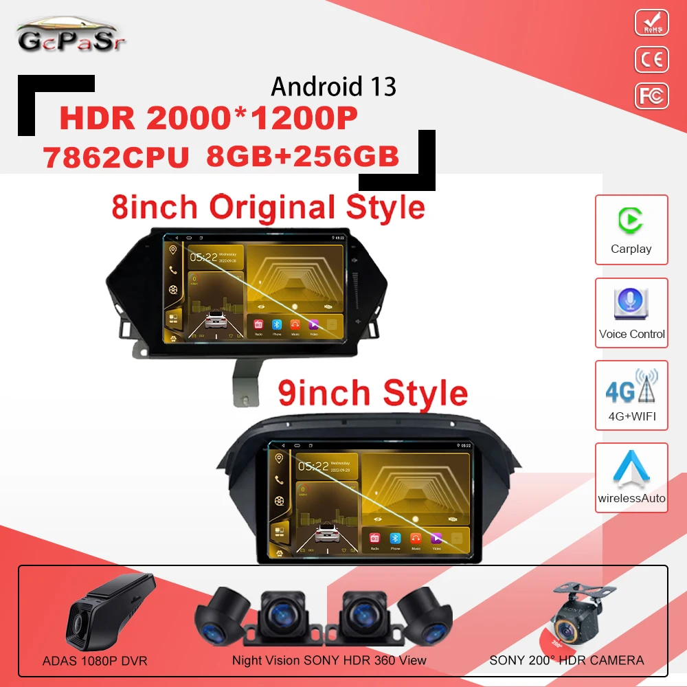 

Android 13 7862CPU для Honda Acura MDX 2007-2013, автомобильное радио, видео, мультимедийный плеер, навигация, Carplay, GPS, Wi-Fi, ЦП BT, NO 2din