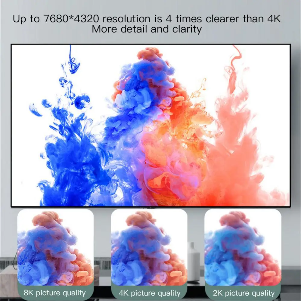 TV 슬림 고속 데이터 케이블, PC 스플리터 스위처 모니터 HDMI 호환 케이블, 8k, 60hz, 4k, 120hz