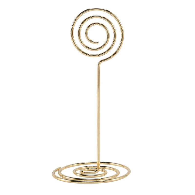 테이블 번호 카드 홀더, 사진 홀더 스탠드, 종이 메뉴 클립, 원 모양 (골드), 12 팩